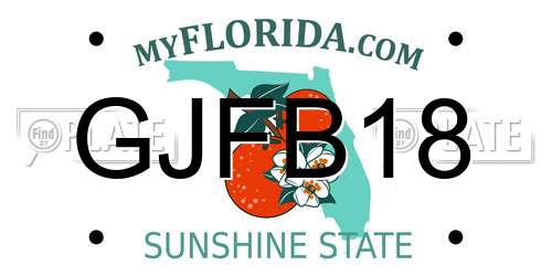 GJFB18 Florida License Plate