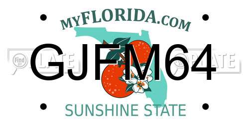 GJFM64 Florida License Plate
