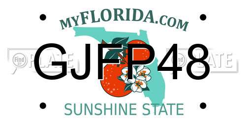 GJFP48 Florida License Plate