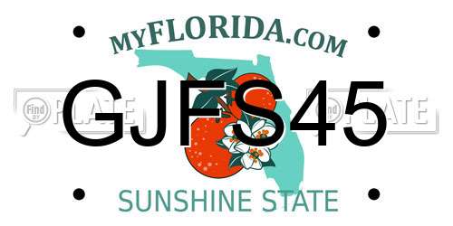 GJFS45 Florida License Plate