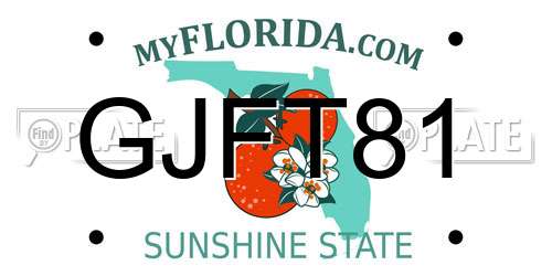 GJFT81 Florida License Plate