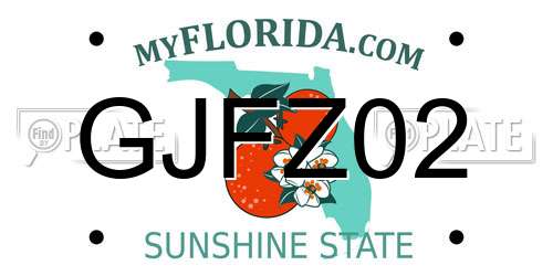 GJFZ02 Florida License Plate