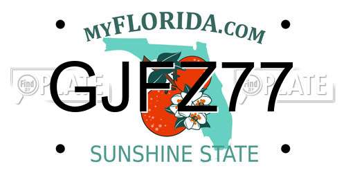 GJFZ77 Florida License Plate