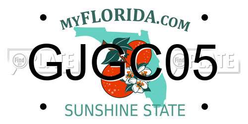 GJGC05 Florida License Plate