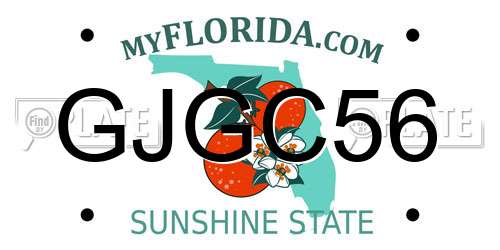 GJGC56 Florida License Plate