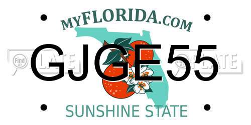 GJGE55 Florida License Plate