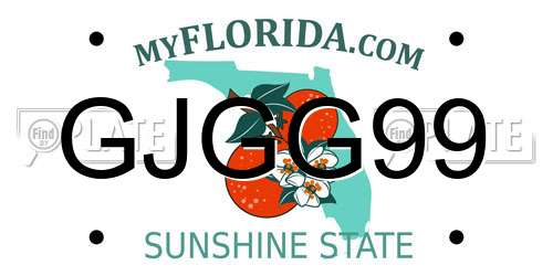 GJGG99 Florida License Plate