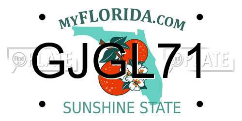 GJGL71 Florida License Plate