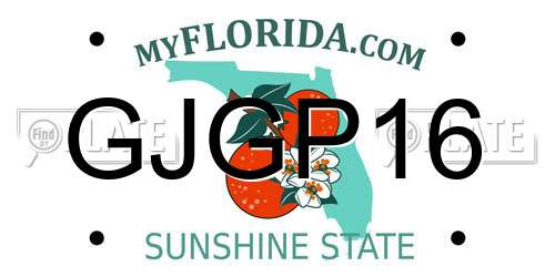 GJGP16 Florida License Plate