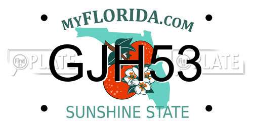 GJH53 Florida License Plate