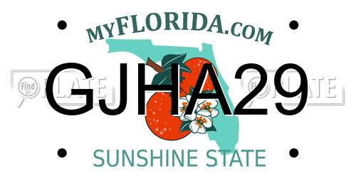 GJHA29 Florida License Plate