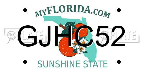 GJHC52 Florida License Plate