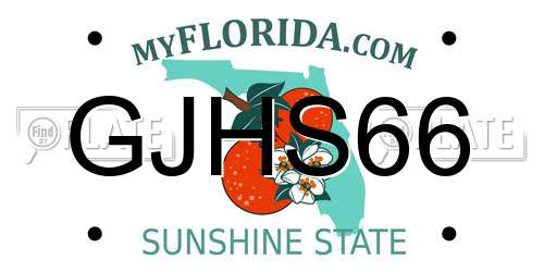 GJHS66 Florida License Plate