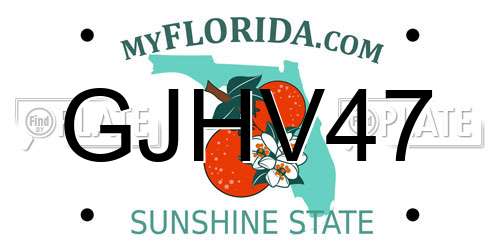 GJHV47 Florida License Plate
