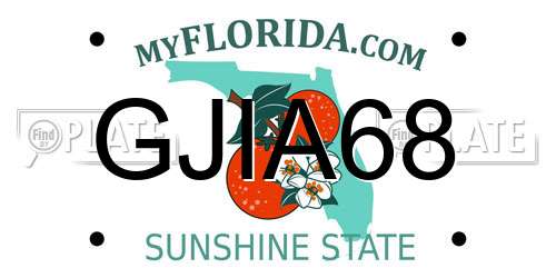 GJIA68 Florida License Plate