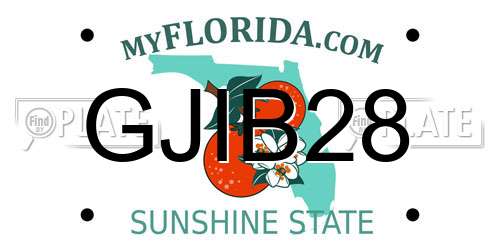 GJIB28 Florida License Plate