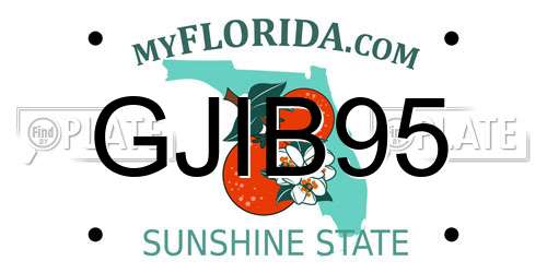GJIB95 Florida License Plate