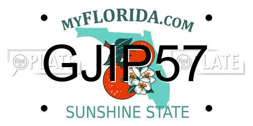 GJIP57 Florida License Plate