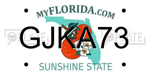 GJKA73 Florida License Plate
