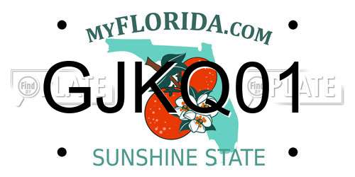 GJKQ01 Florida License Plate