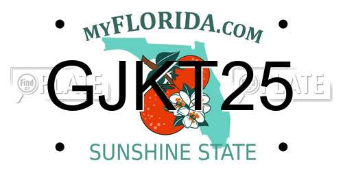 GJKT25 Florida License Plate