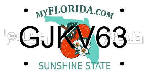 GJKV63 Florida License Plate