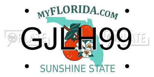 GJLH99 Florida License Plate