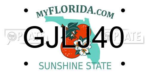 GJLJ40 Florida License Plate