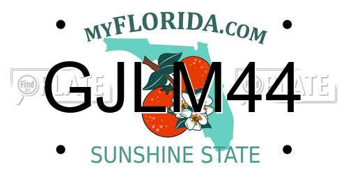 GJLM44 Florida License Plate