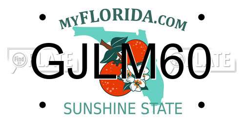 GJLM60 Florida License Plate