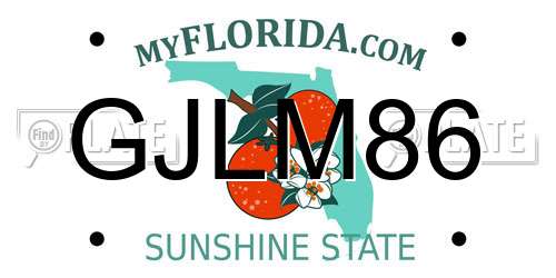GJLM86 Florida License Plate