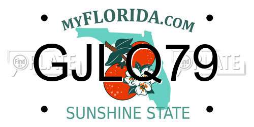 GJLQ79 Florida License Plate