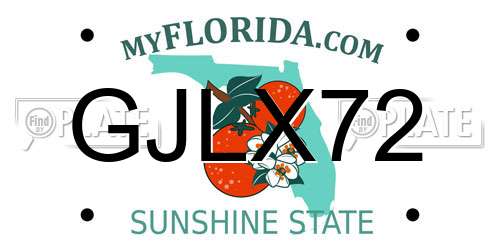 GJLX72 Florida License Plate