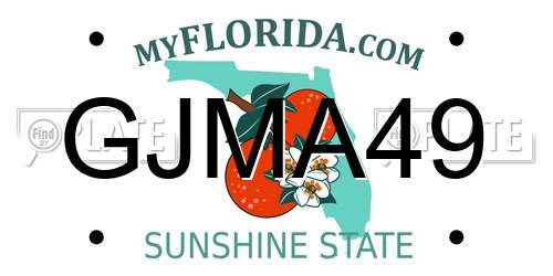 GJMA49 Florida License Plate