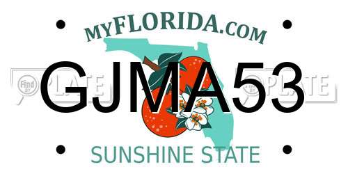 GJMA53 Florida License Plate