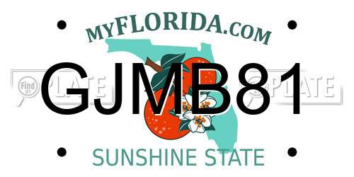 GJMB81 Florida License Plate