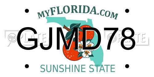 GJMD78 Florida License Plate