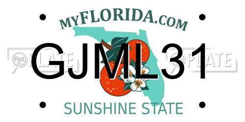 GJML31 Florida License Plate