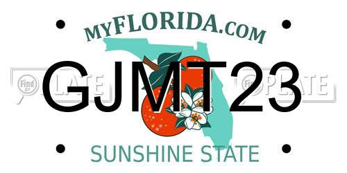 GJMT23 Florida License Plate