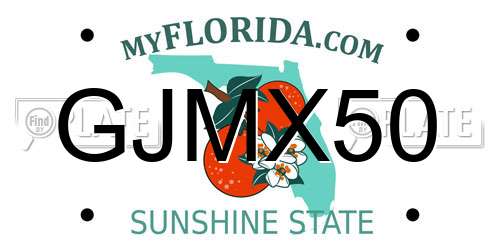 GJMX50 Florida License Plate