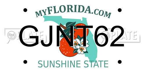 GJNT62 Florida License Plate
