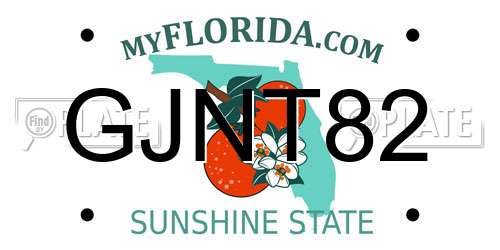 GJNT82 Florida License Plate