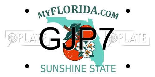 GJP7 Florida License Plate