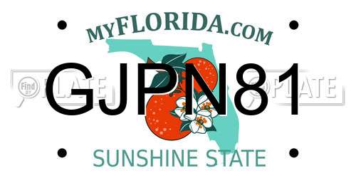 GJPN81 Florida License Plate