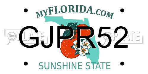 GJPR52 Florida License Plate