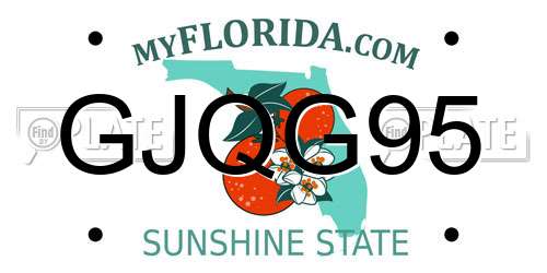 GJQG95 Florida License Plate