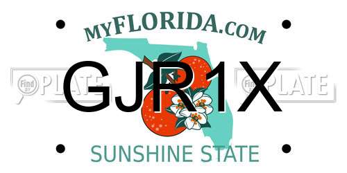 GJR1X Florida License Plate