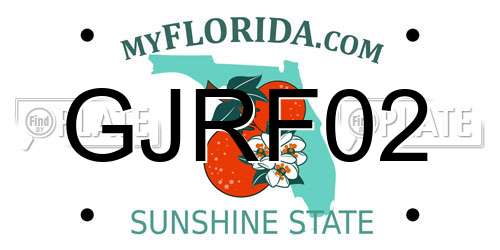 GJRF02 Florida License Plate