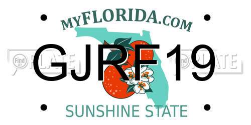 GJRF19 Florida License Plate