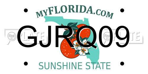 GJRQ09 Florida License Plate